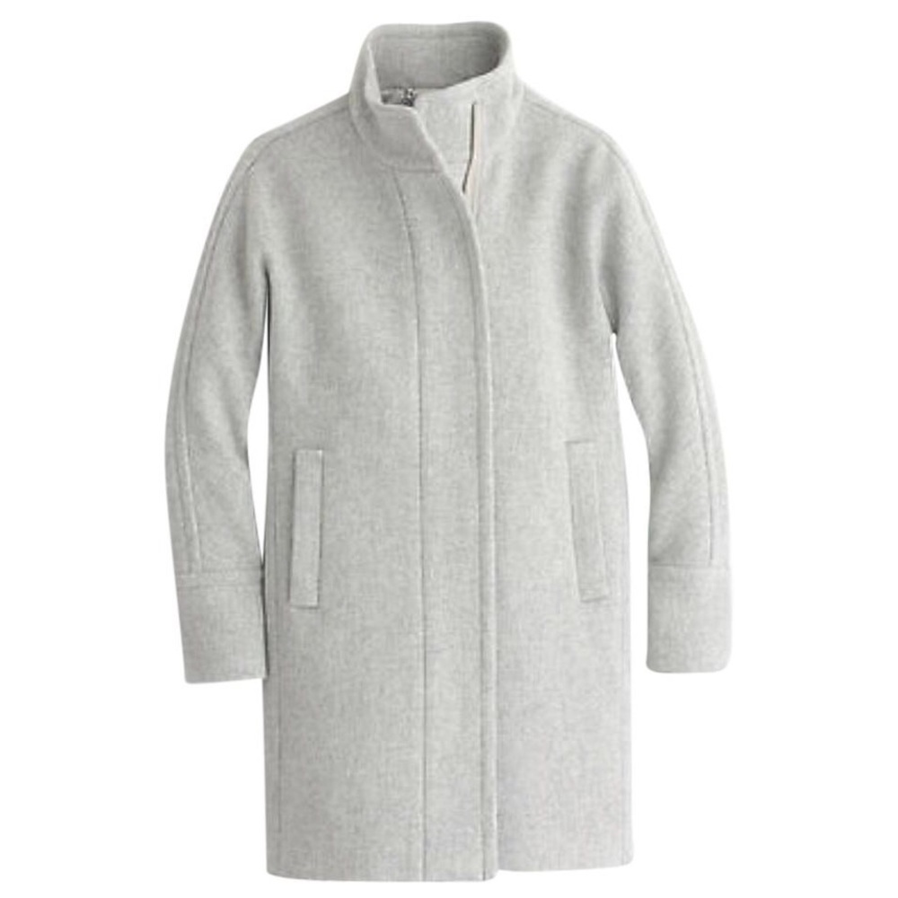 J. Crew cocoon stadium cloth wool coat gray grey 0